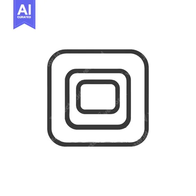 Premium design asset: Concentric Rounded Squares: Minimalist Geometric Design on White Backg