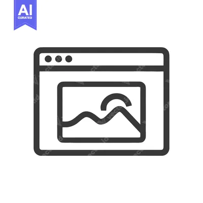 Aset premium populer: Minimalist Web Browser Icon Displaying Mountain Landscape Image