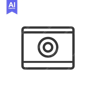 Aset premium populer: Minimalist Smart Home Security Camera Icon, Rounded Edges, Dark Gray O