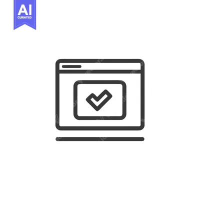 Browser Window with Check Mark: Success, Approval, and Validation Icon