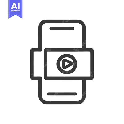 Aset premium populer: Smartphone Video Playback Icon: Modern Mobile Media Symbol