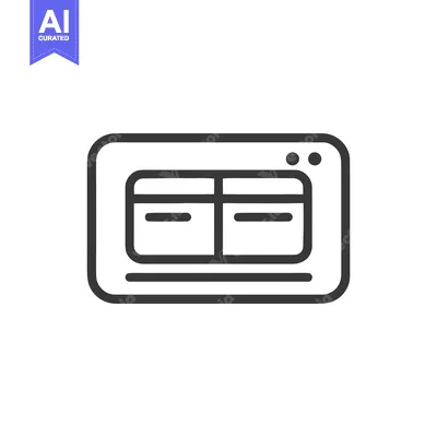 Browser Window Icon: Simple Outline Design with Two Panes