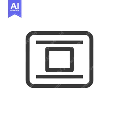 Aset desain premium: Minimalist Media Player Icon: Square, Lines, Rounded Corners, Dark Gra