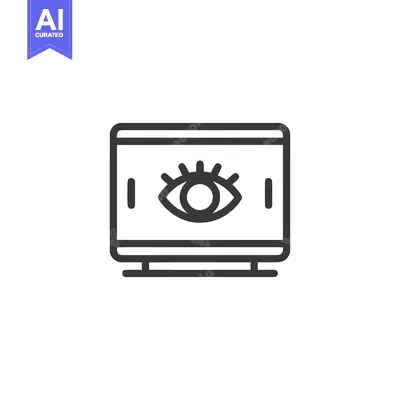 Aset premium populer: Eye on Screen: Minimalist Icon of Surveillance and Monitoring Technolo