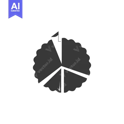 Premium design asset: Pie Chart with Flag at the Top