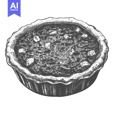 Popular premium asset: A detailed vintage illustration of a delicious looking pie