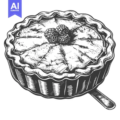 Premium design asset: An illustrated close up view of a sweet baked tart