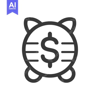 Aset premium populer: Piggy Bank Icon with Dollar Sign Inside