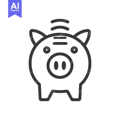 Aset desain premium: Piggy Bank with Wireless Signal Icon