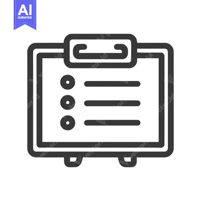 Premium design asset: Minimalist Clipboard Icon with Checklist and Rounded Edges, Dark Gray