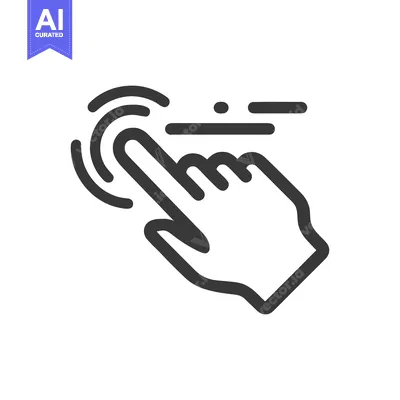 Aset desain premium: Finger Tap and Swipe Gesture Icon, Minimalist Design, Technology Inter