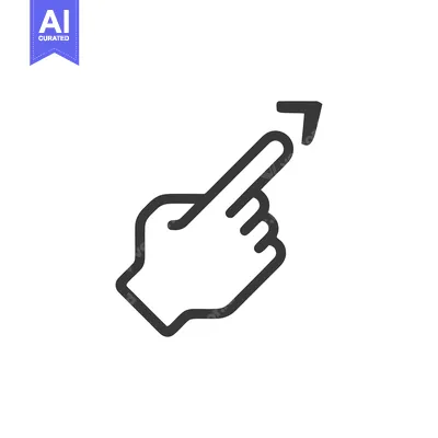 Aset premium populer: Finger Swipe Up Icon: Minimalist Design for Touchscreen Interaction