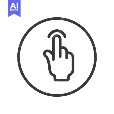 Premium design asset: Touchscreen Hand Gesture Icon in Circle, Minimalist Design, Dark Gray