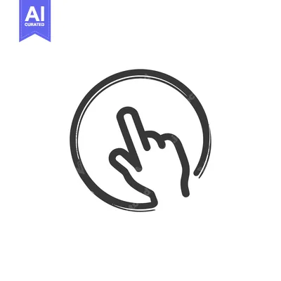 Popular premium asset: Hand Gesture Icon: Finger Pointing in Circle, Grunge Style, Isolated