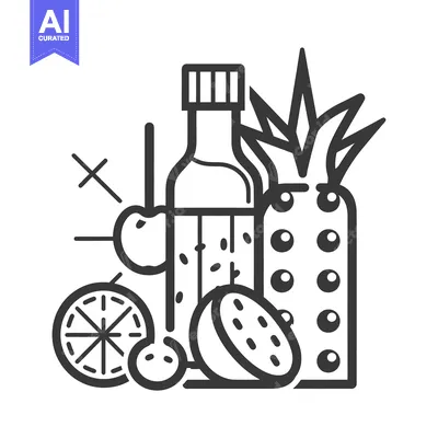Aset premium populer: Pineapple, Passionfruit, Lime, and Glass Bottle of Juice