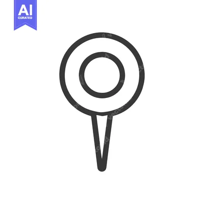 Premium design asset: Minimalist Location Pin Icon: Simple Gray Design on White Background