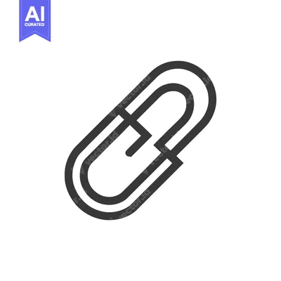 Aset premium populer: Minimalist Paperclip Icon: Simple, Bold Line Art on White Background