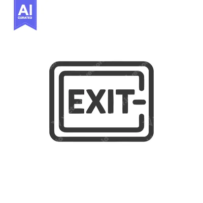 Popular premium asset: Minimalist Exit Sign Icon with Bold Typography and Rounded Rectangle