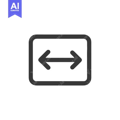 Premium design asset: Rounded Square with Double-Headed Arrow: Directional Icon in Gray