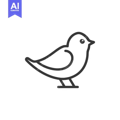 Premium design asset: Minimalist Bird Icon: Simple Line Art Illustration on White Background