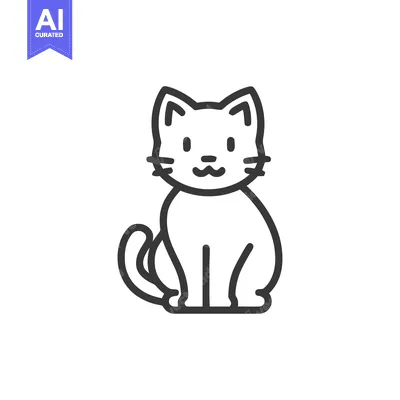 Premium design asset: Minimalist Cat Illustration: Simple, Clean Line Art Design on White Ba