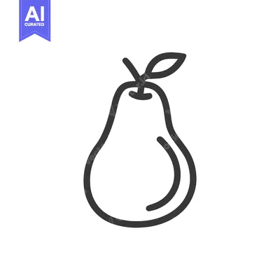 Popular premium asset: Minimalist Pear Icon: Simple Line Art on White Background