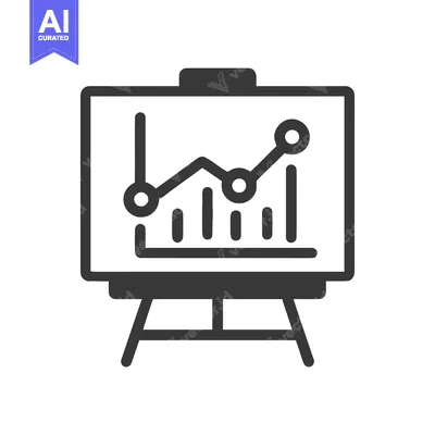 Aset premium populer: Business Presentation Board with Graph Icon in Dark Gray