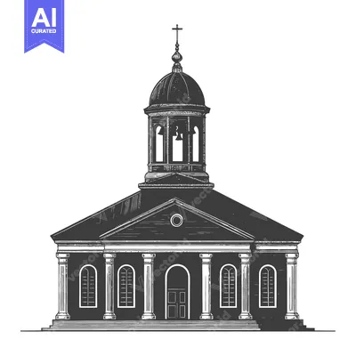 An architectural illustration depicting the facade of a classical buil