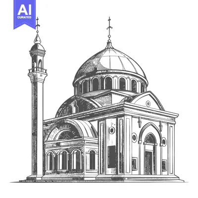 Architectural Illustration Depicting a Beautiful Building with a Tall