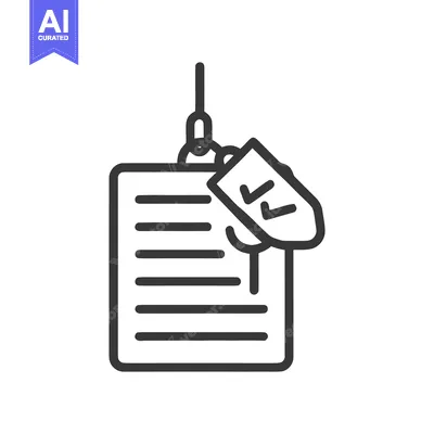 Aset desain premium: Approved Document Icon: Checklist with Checkmarks, Minimalist Line Art