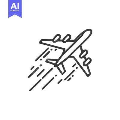 Popular premium asset: Airplane Ascending: Minimalist Line Art with Motion Trails on White Ba