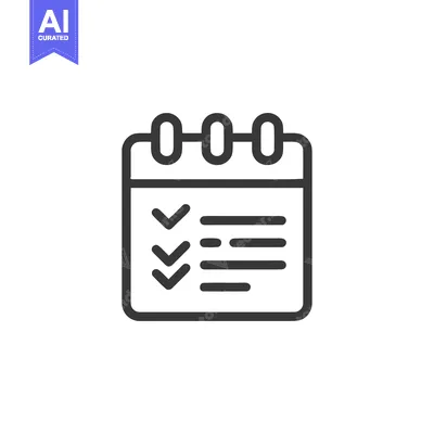 Popular premium asset: Minimalist Calendar Icon with Checkmarks and Lines on White Background