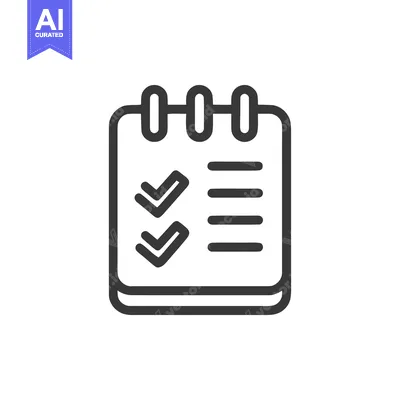 Completed Checklist Icon: Ring Binder with Checkmarks and Lines