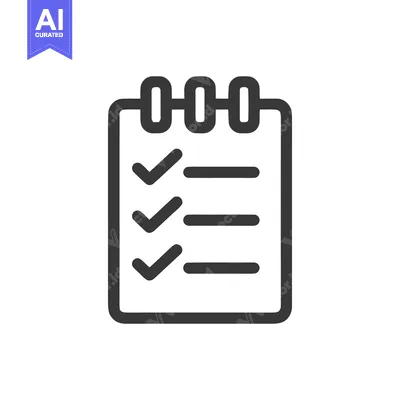 Minimalist Checklist Icon with Checkmarks and Lines on White Backgroun