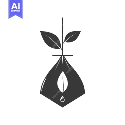 Aset premium populer: Plant Growing in a Bag with a Droplet of Water