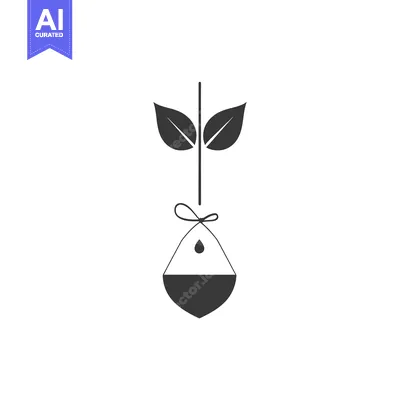 Aset desain premium: Plant with a Drop of Liquid Hanging from Its Stem