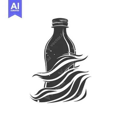 Plastic Bottle Swept Away by Waves