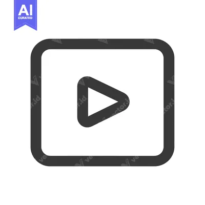Play Button Icon Inside a Square