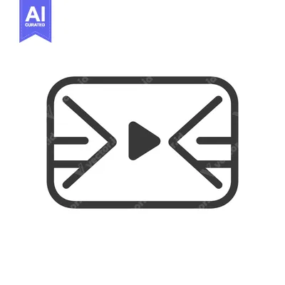 Aset desain premium: Play Button Inside a Rectangular Frame with Arrows