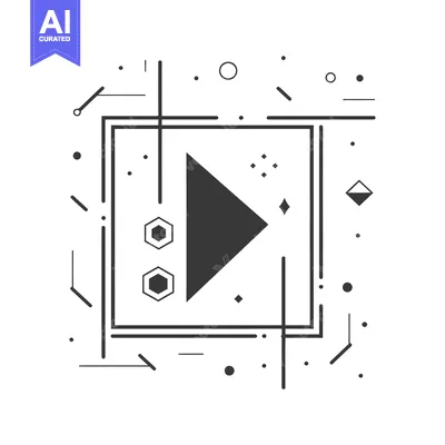 Premium design asset: Play Button with Abstract Geometric Design