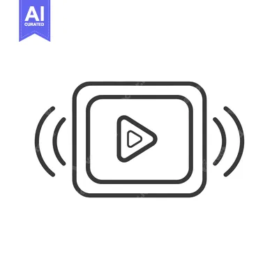 Premium design asset: Play Button with Sound Waves Icon