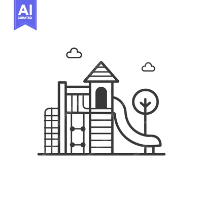 Playground with a Slide, Tower, and Climbing Wall