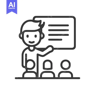 Instructor Teaching Students Icon: Education, Learning, and Knowledge