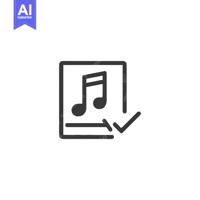 Premium design asset: Music Track Approved: Minimalist Icon with Checkmark Symbol