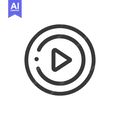 Minimalist Play Button Icon with Dot Indicator, Dark Gray on White Bac