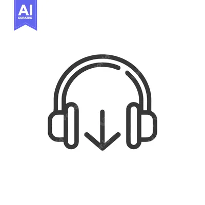 Popular premium asset: Headphones Download Icon: Minimalist Line Art for Audio Content