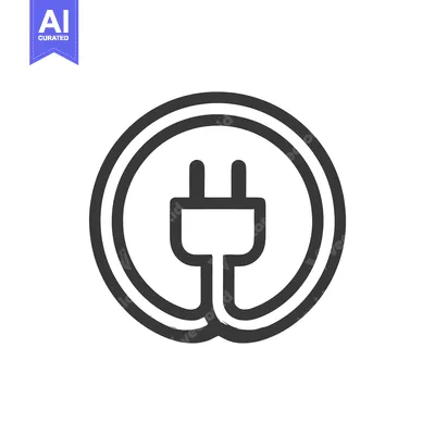 Aset desain premium: Minimalist Electric Plug Icon in Circular Design, Clean Energy Concept
