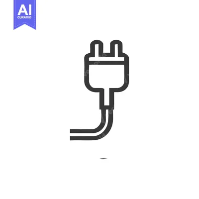 Aset premium populer: Minimalist Electrical Plug Icon on White Background, Power Connection