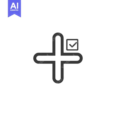 Premium design asset: Plus Sign with Checkmark in Square