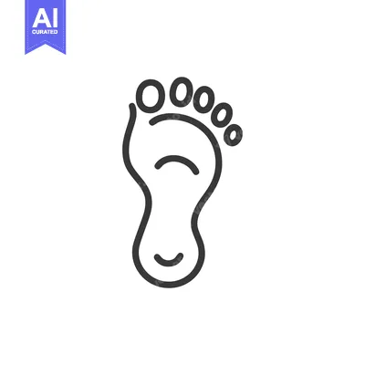 Premium design asset: Minimalist Footprint Icon: Simple Line Art Design on White Background